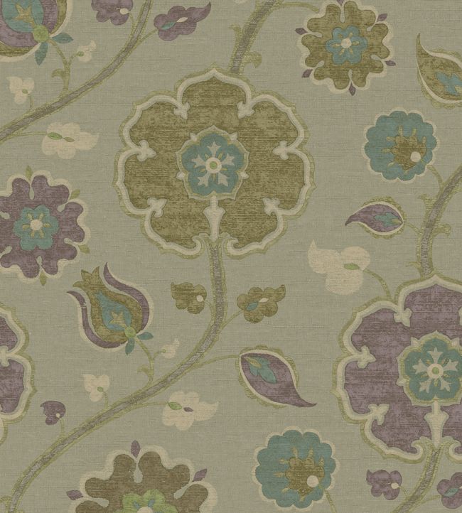 Indira Wallpaper by Eijffinger Olive/Mauve