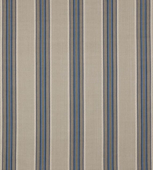 Indus Stripe Fabric by Jane Churchill Blue / Stone
