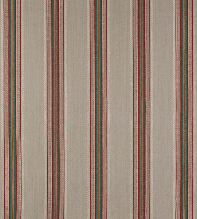 Indus Stripe Fabric by Jane Churchill Red / Green