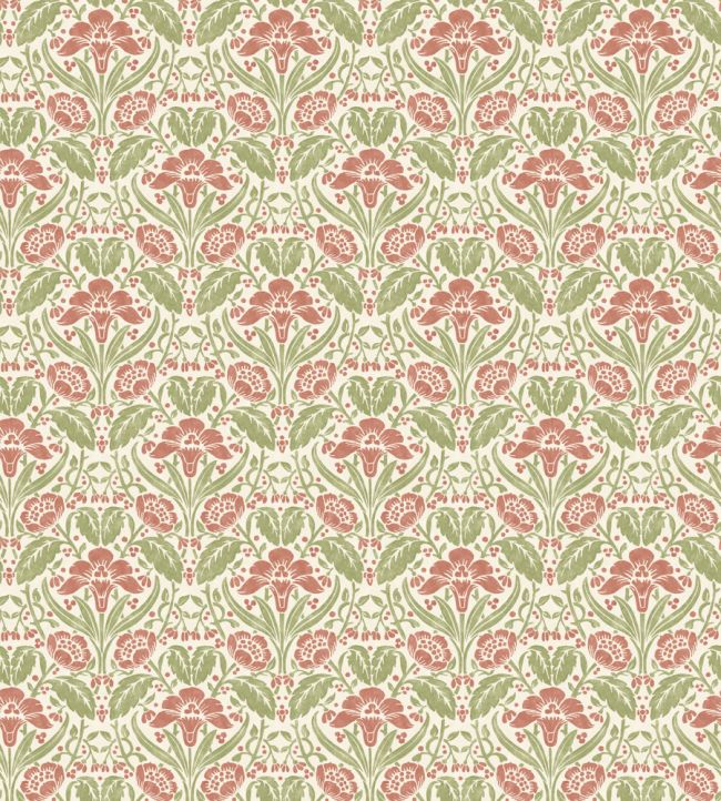 Iris Meadow Wallpaper in Pink/Green by GP & J Baker | Jane Clayton