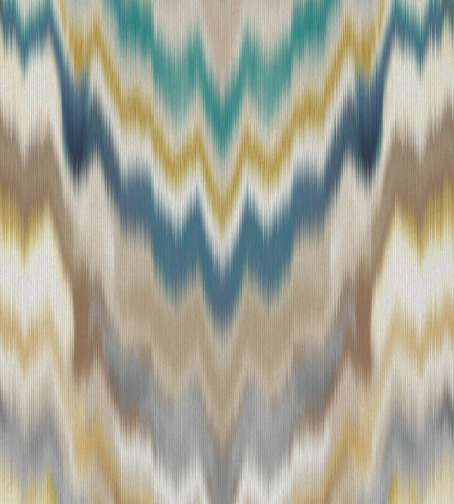 Irisa Grasscloth Wallpaper by Osborne & Little Petrol/Gold