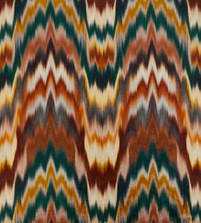 Irisa Fabric by Osborne & Little Terracotta/Teal