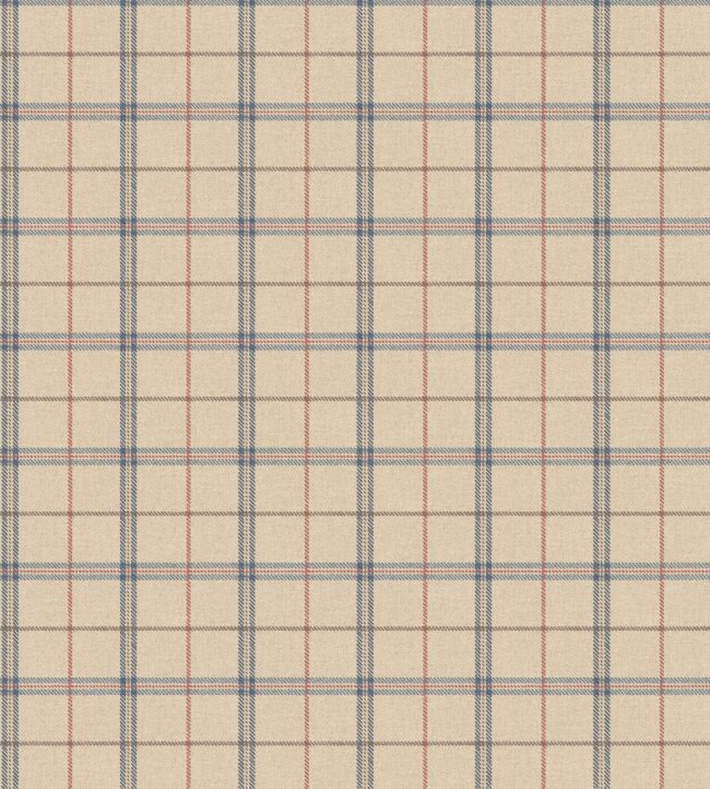 Islay Wallpaper by Mulberry Home Blue/Red