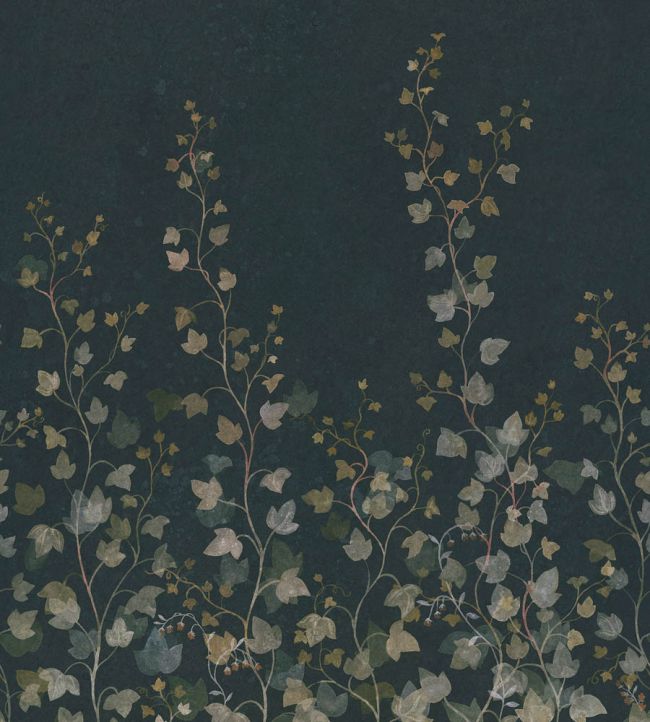 Ivy Mural by Sandberg Midnight Blue