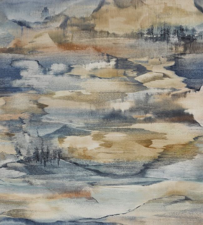 Solace Wallpaper by Jane Churchill Blue/Copper