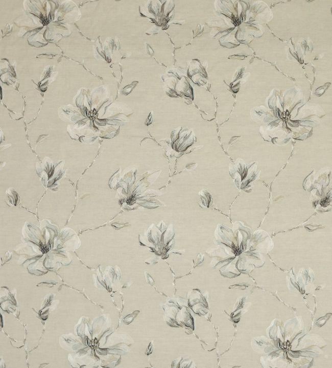 Lola Flower Fabric by Jane Churchill Linen/Aqua