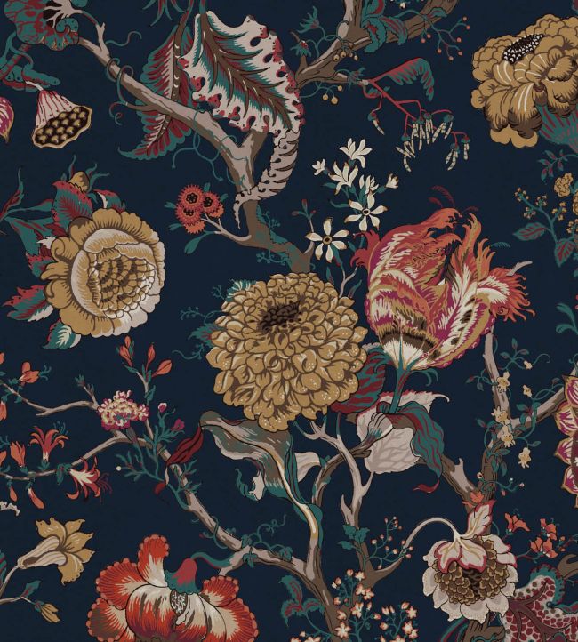 Jannah Velvet Fabric by Warner House Midnight