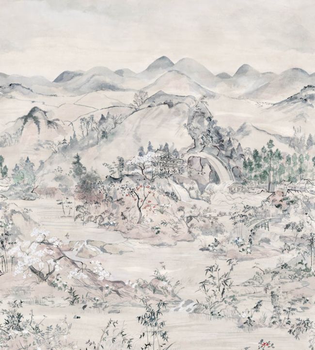Japanese Chinoiserie Mural by Cole & Son Peony