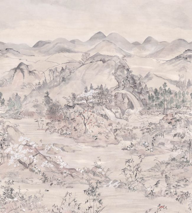 Japanese Chinoiserie Mural by Cole & Son Pink Opal