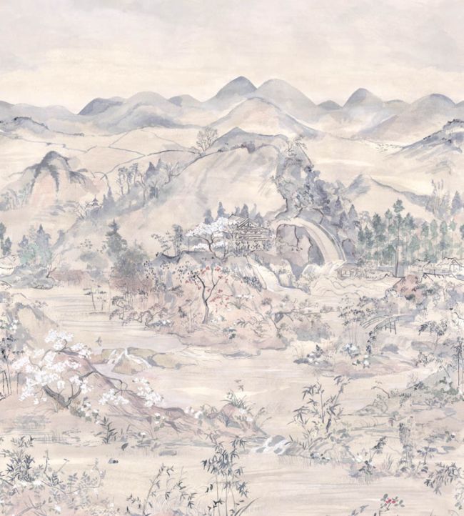 Japanese Chinoiserie Mural by Cole & Son Sand