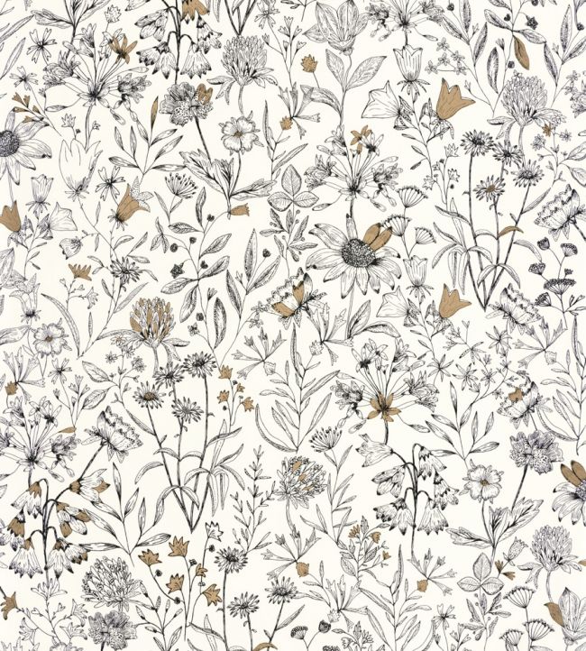 Jardin De Giverny Wallpaper by Caselio Blanc Or