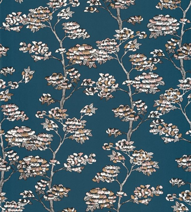 Jardin De Kyoto Wallpaper by Caselio Bleu Nuit