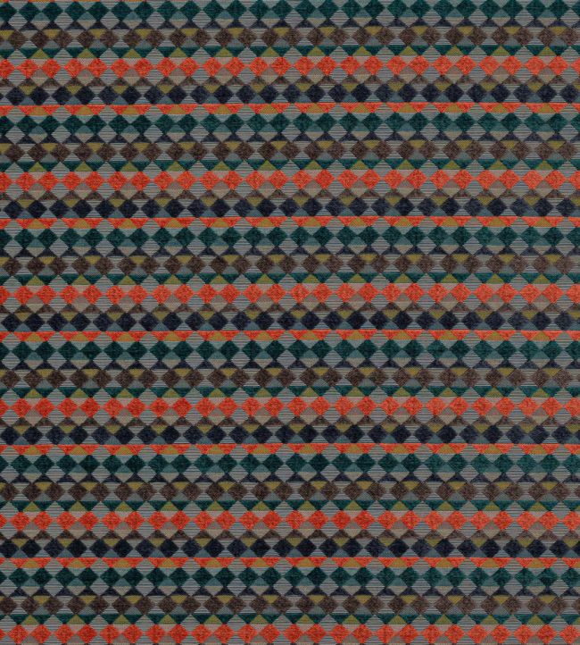 Kaleido Fabric by Jane Churchill Midnight/Orange