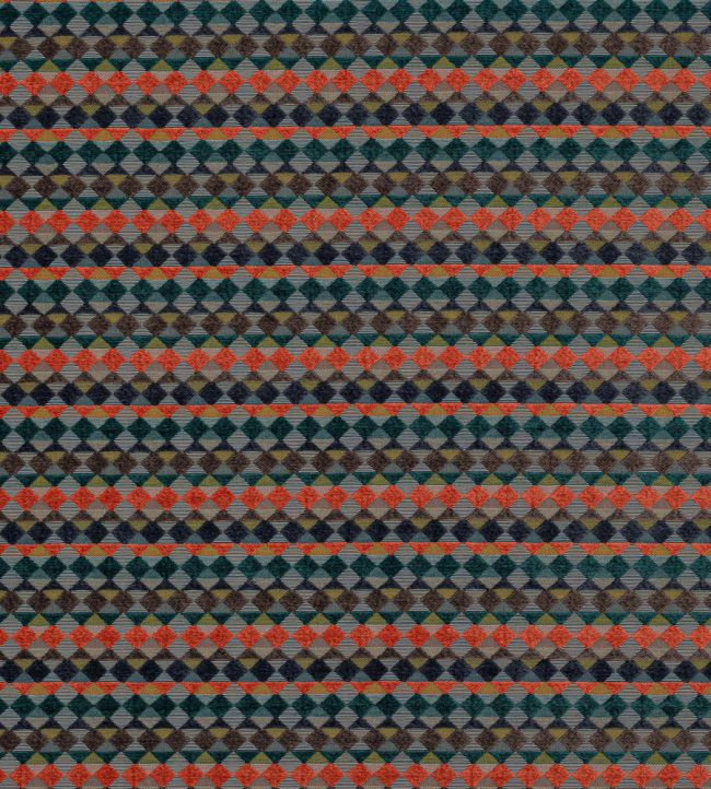 Kaleido Fabric by Jane Churchill Midnight/Orange