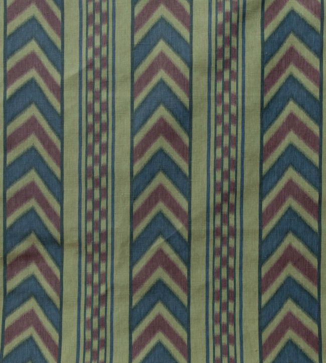 Kamil Stripe Fabric by Titley and Marr Prussian & Bordeaux