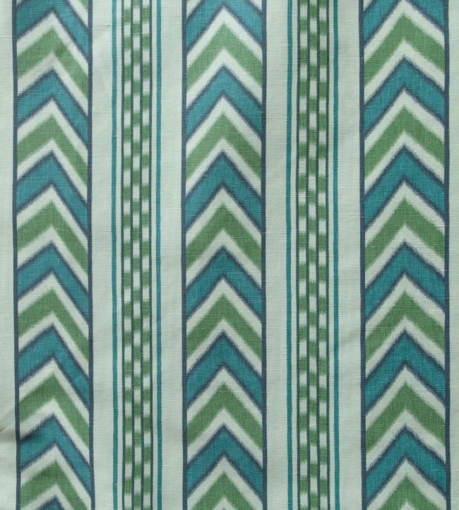 Kamil Stripe Fabric by Titley and Marr Teal & Linden