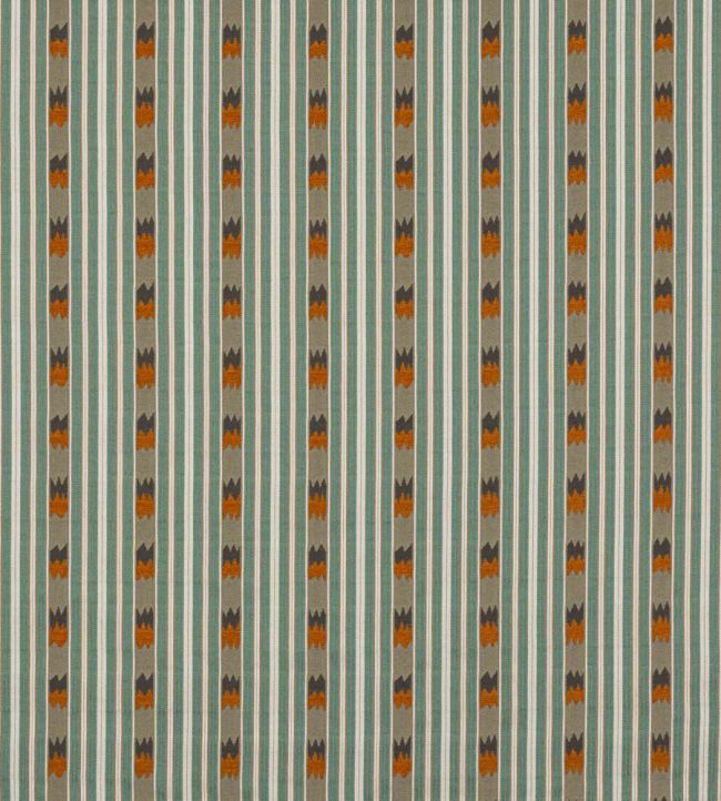 Kendra Stripe Fabric by Jane Churchill Aqua/Copper