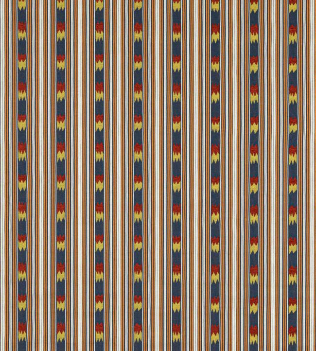 Kendra Stripe Fabric by Jane Churchill Copper/Navy