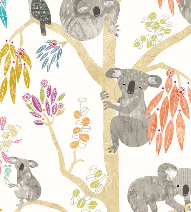 Kooka Koala Wallpaper in Pumpkin by Ohpopsi | Jane Clayton