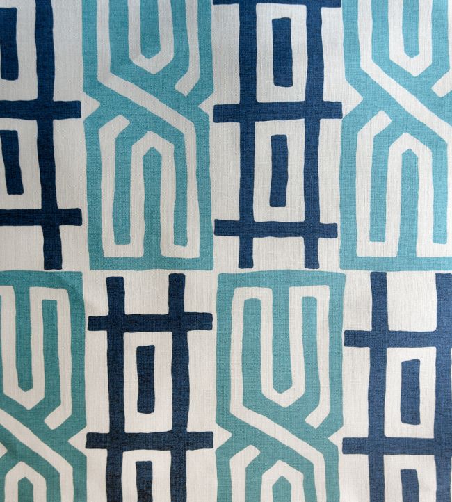 Kuba Fabric by Titley and Marr Indigo & Turquoise