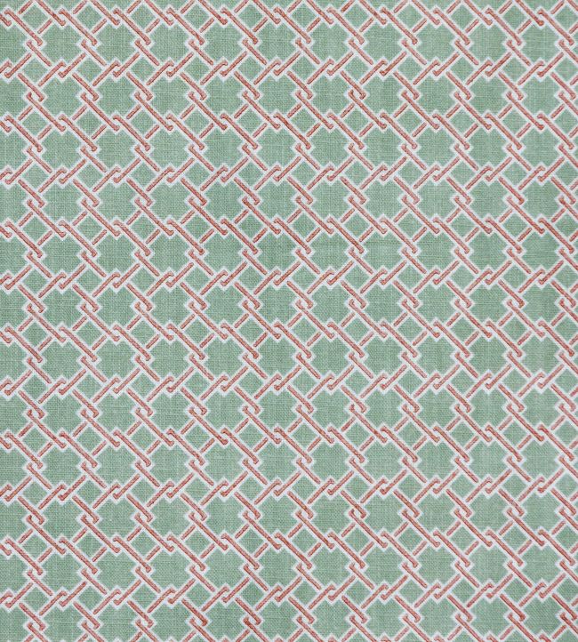 Lattice Cane Fabric by Barneby Gates Olive/Red