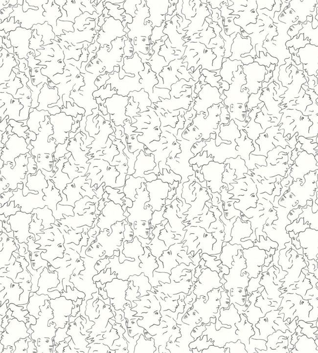 Ressemblance Wallpaper by Lelievre Ivoire Noir