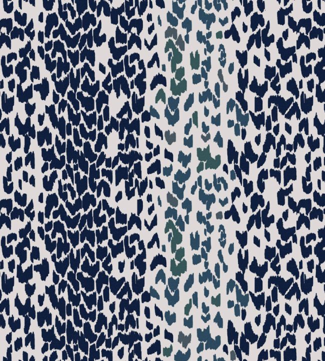 Leopard Wallpaper by Parker & Jules Ice Navy