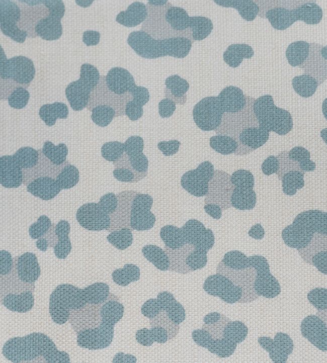 Leopard Spot Fabric by Titley and Marr Aqua & Stone