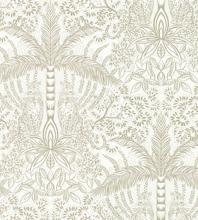 Leopardo Wallpaper by Clarke & Clarke Gold/Ivory