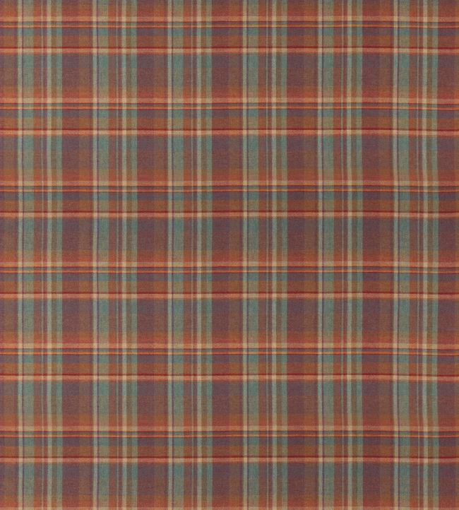 Lindisfarne Plaid Fabric by Mulberry Home Red/Teal