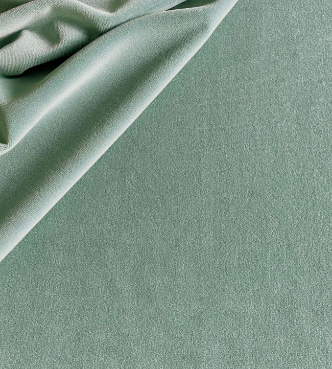 Lord Velvet Fabric by Ian Sanderson Sandstone Blue