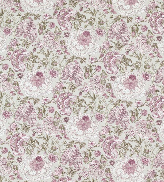 Lucienne Fabric by Clarke & Clarke Raspberry/Linen