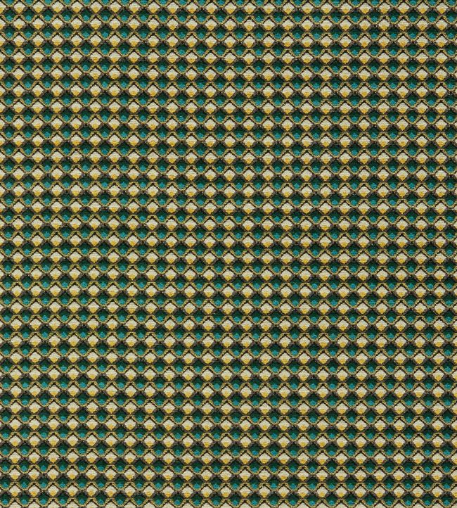 Lyra Fabric by Clarke & Clarke Teal/Citrus