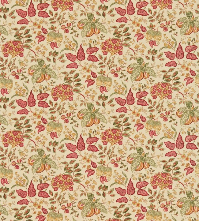 Madagascar Fabric by Sanderson Gold/Red