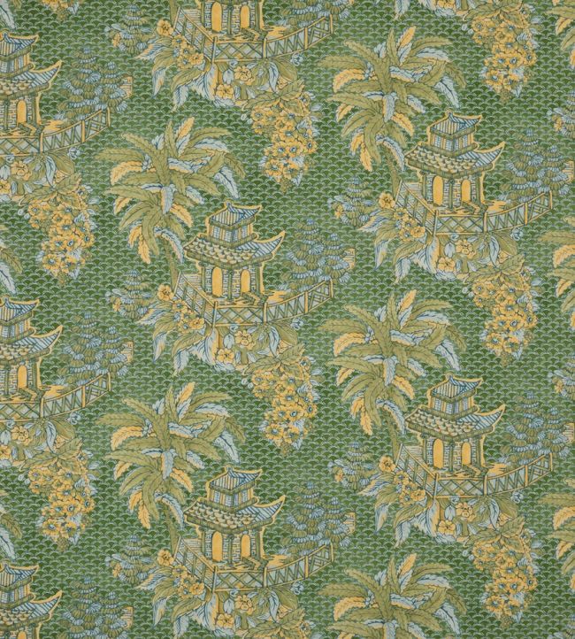 Mandalay Fabric by Marvic Vert/Jaune