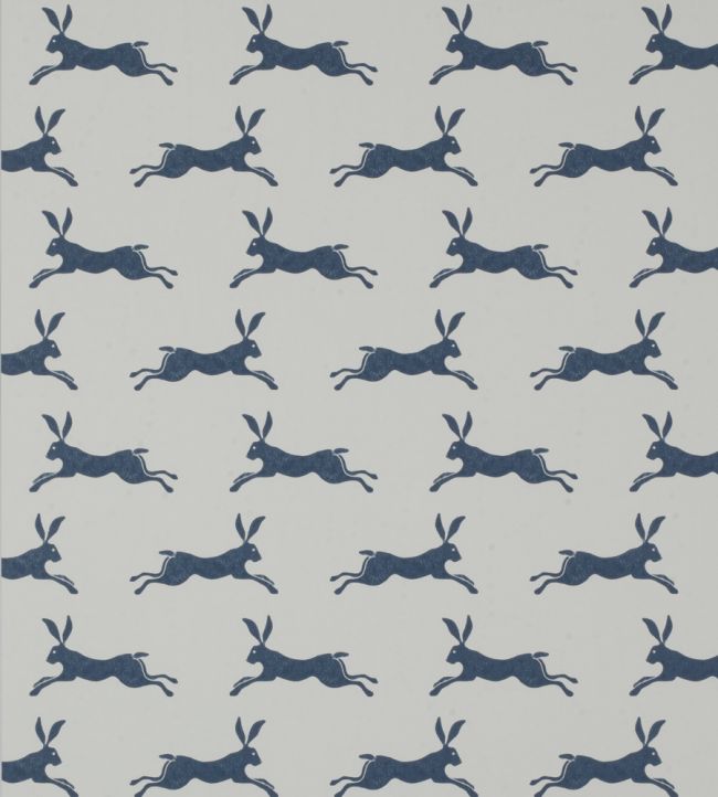 March Hare Wallpaper by Jane Churchill Navy