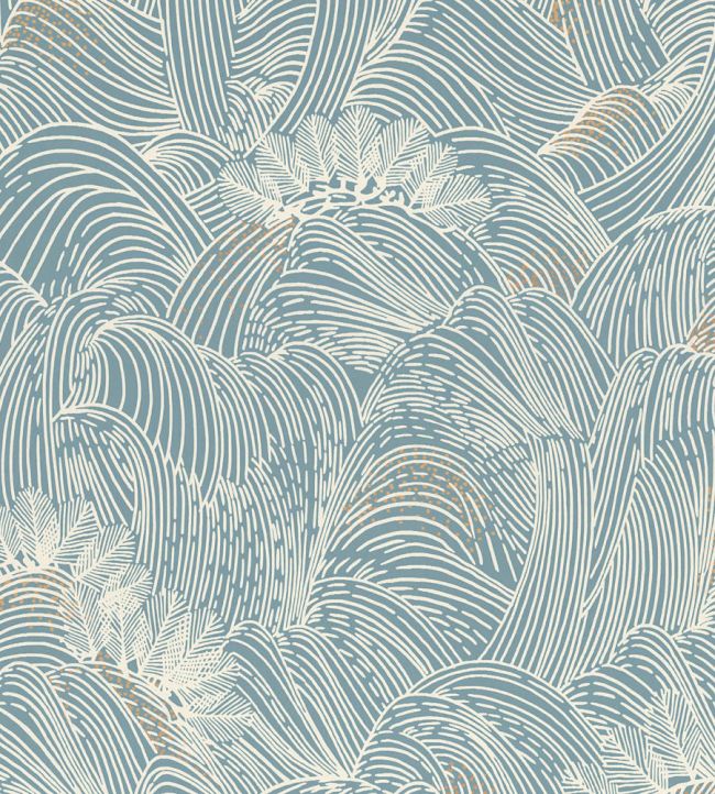 Maree Haute Wallpaper by Casamance Bleu Persan