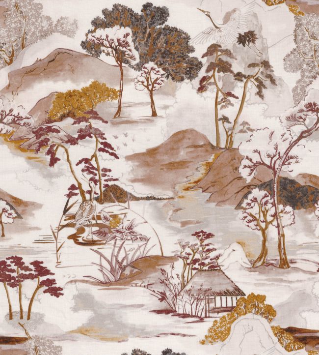 Matsu Lin Fabric by Casamance Terracotta Ocre
