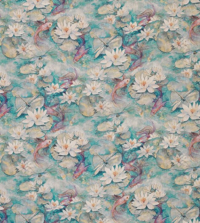 Water Lily Fabric by Matthew Williamson in Jade Jane Clayton