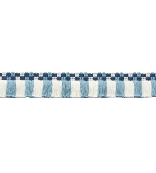 MDS Check Brush Fringe Trimming by Samuel & Sons Azure