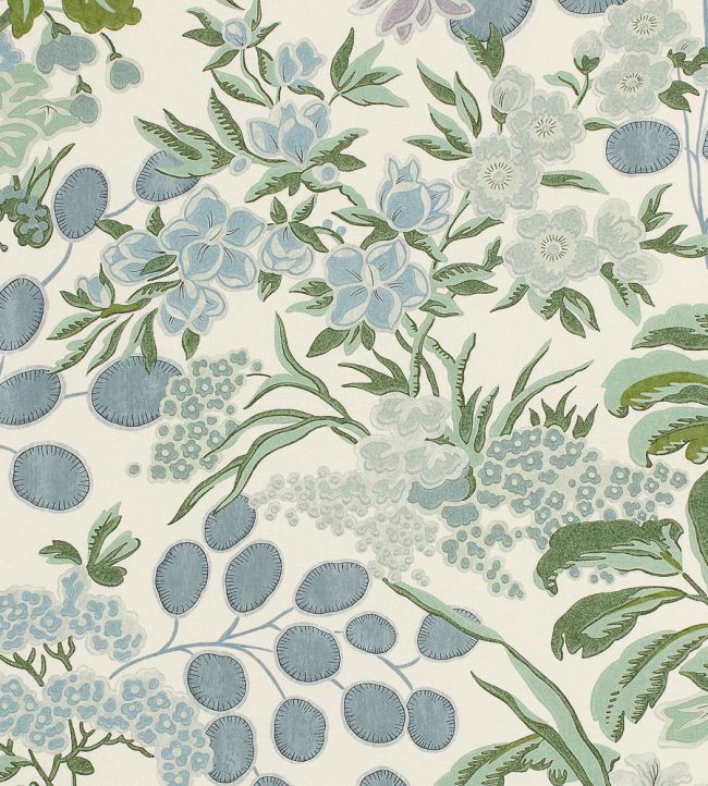 Meadow Fabric by Thibaut Lavender and Blue