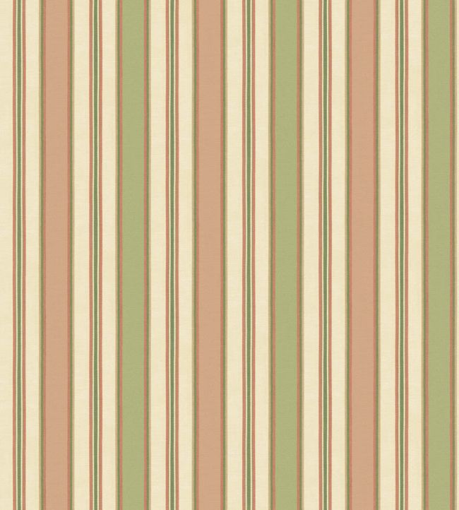 Melbourne Stripe Wallpaper by GP & J Baker Soft Red/Green