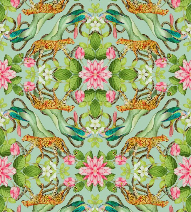 Menagerie Wallpaper by Clarke & Clarke Aqua