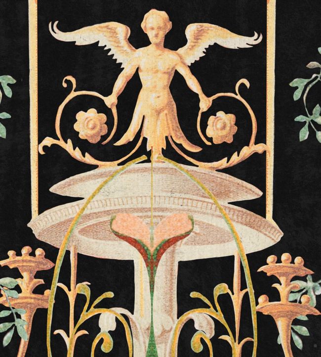 Gardens of Pompeii Wallpaper by MINDTHEGAP in Black,Green | Jane Clayton