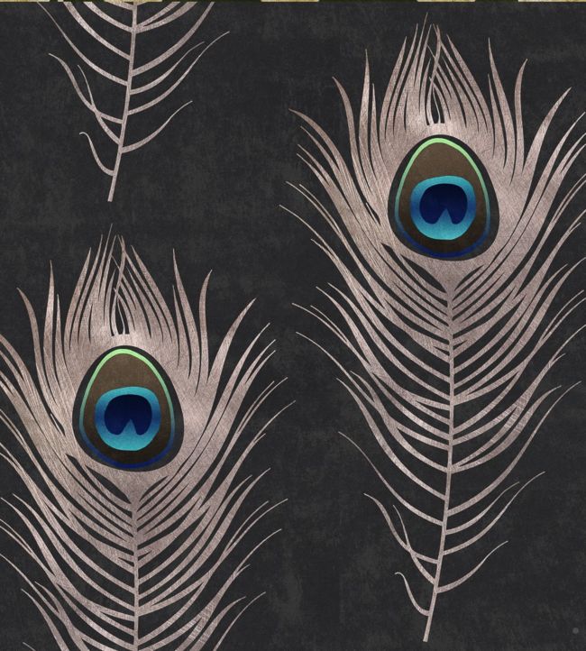 Peacock Wallpaper by MINDTHEGAP in Black,Blue | Jane Clayton