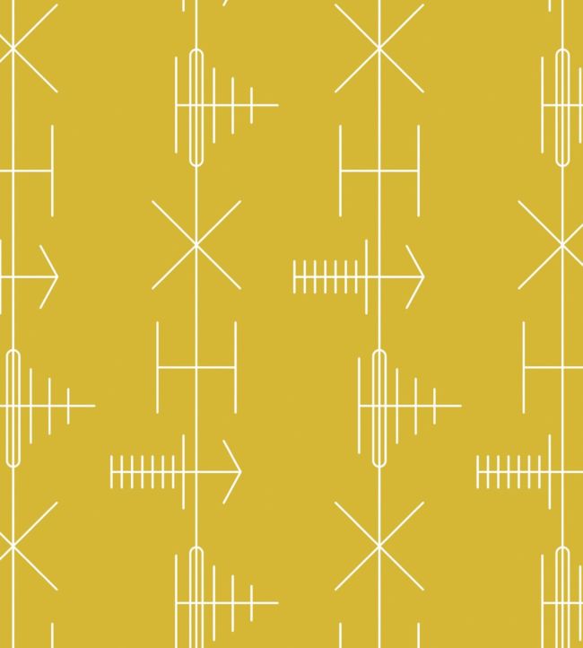 Transmission Wallpaper by Mini Moderns Mustard