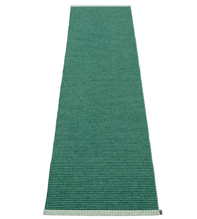 Mono Runner 60 x 250cm Rug in Dark Green/Jade by Pappelina Jane Clayton