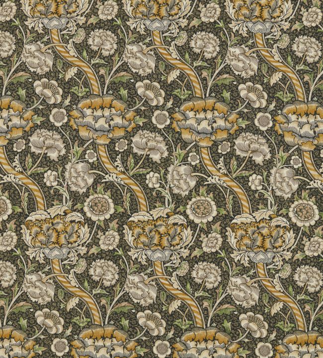 Wandle Fabric by Morris & Co Charcoal/Mustard