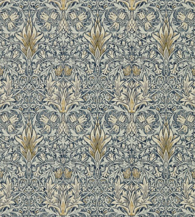 Snakeshead Wallpaper by Morris & Co Indigo/Cumin