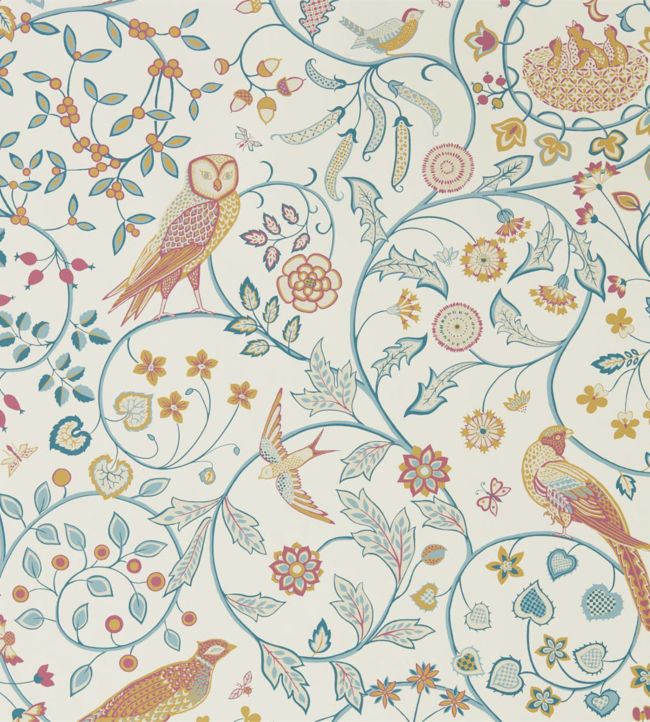 Newill Wallpaper by Morris & Co in Indigo Saffron | Jane Clayton